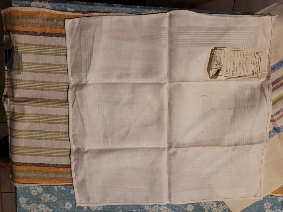 Komplet 3 tekstyliów vintage serwetka ścierka ręcznik PRL