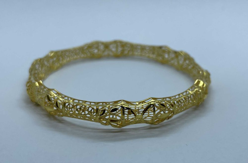 Śliczna złota bransoletka / KOŁO / 8,51g p585 21cm /STERNA złoto