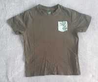 Bluzka tshirt khaki z kieszonką 98/104