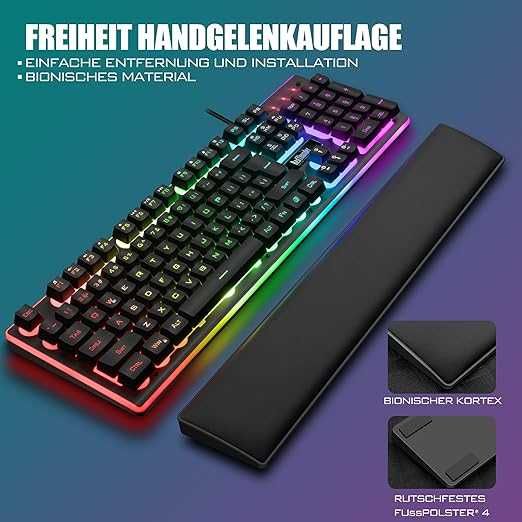 Przewodowa Klawiatura + Mysz Redthunder K10 Gaming QWERTZ