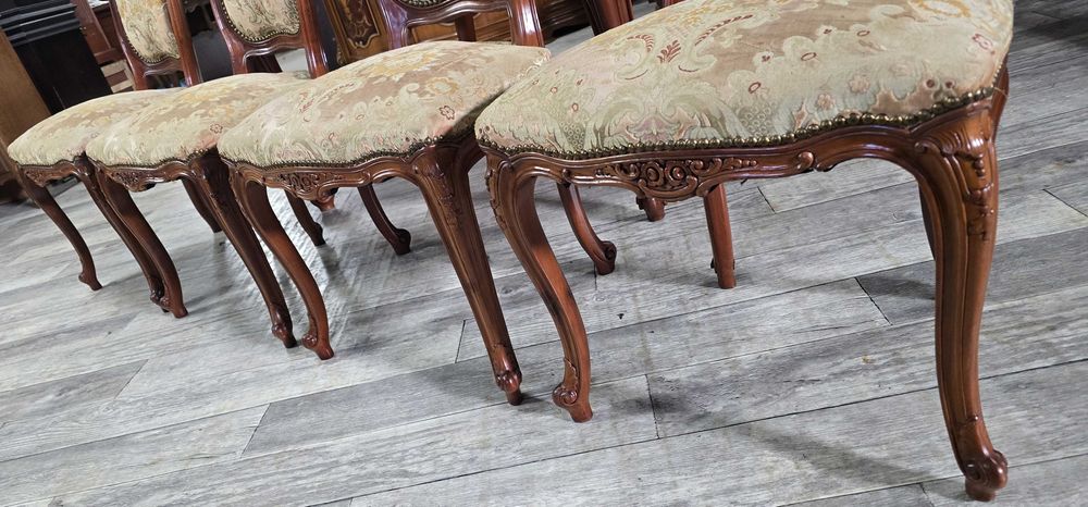 Unikatowy Francuski Rozkładany Stół + 4 Krzesła