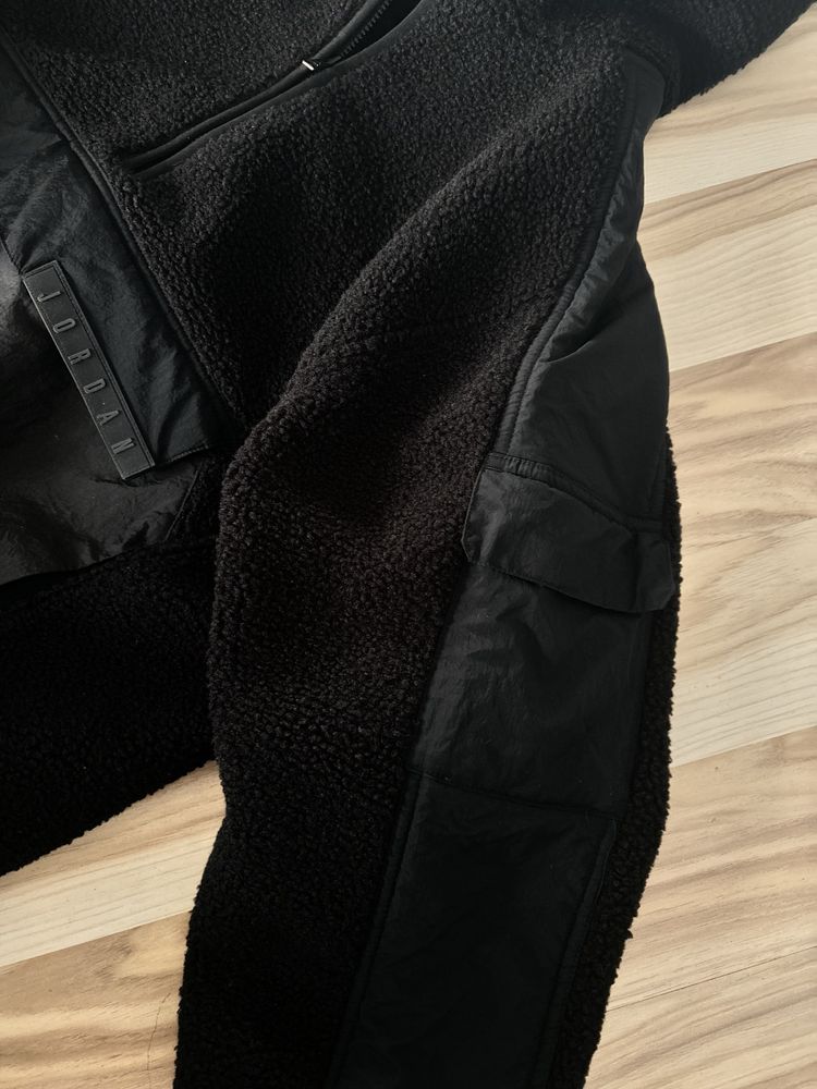 Jordan WMNS czarna bluza polar kieszenie kaptur