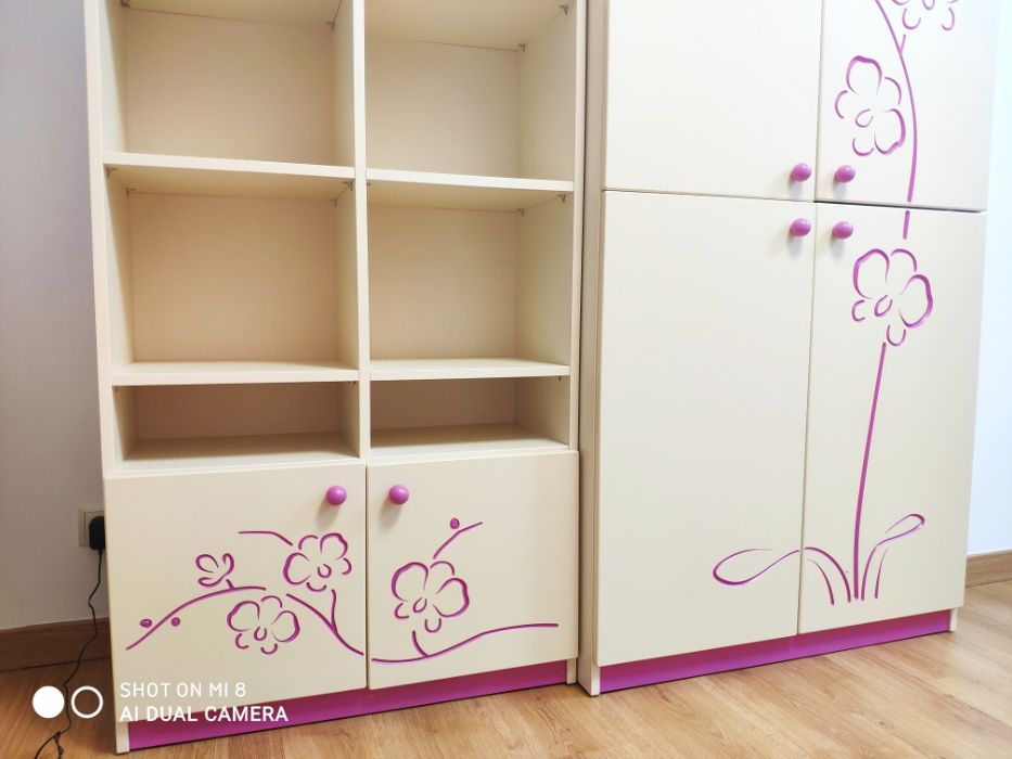 Zestaw mebli dziecięcych dla dziewczynki Meblik seria Orchidea