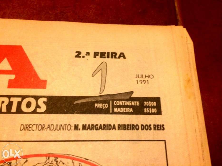 Jornal A Bola - Edição histórica final Mundial juniores 1991