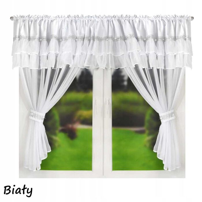 gotowa firana 400x150 biała