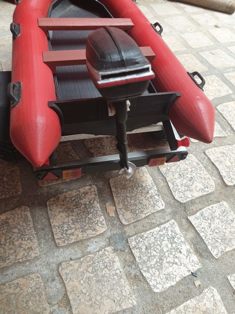 Barco com reboque para Rc Scale, brinquedo. , Modelo escala 1:10