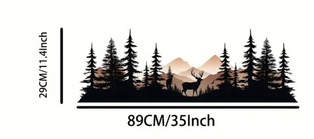 GÓRY LAS JELEŃ  89cm x 29cm - naklejka na KAMPERA auto ścianę