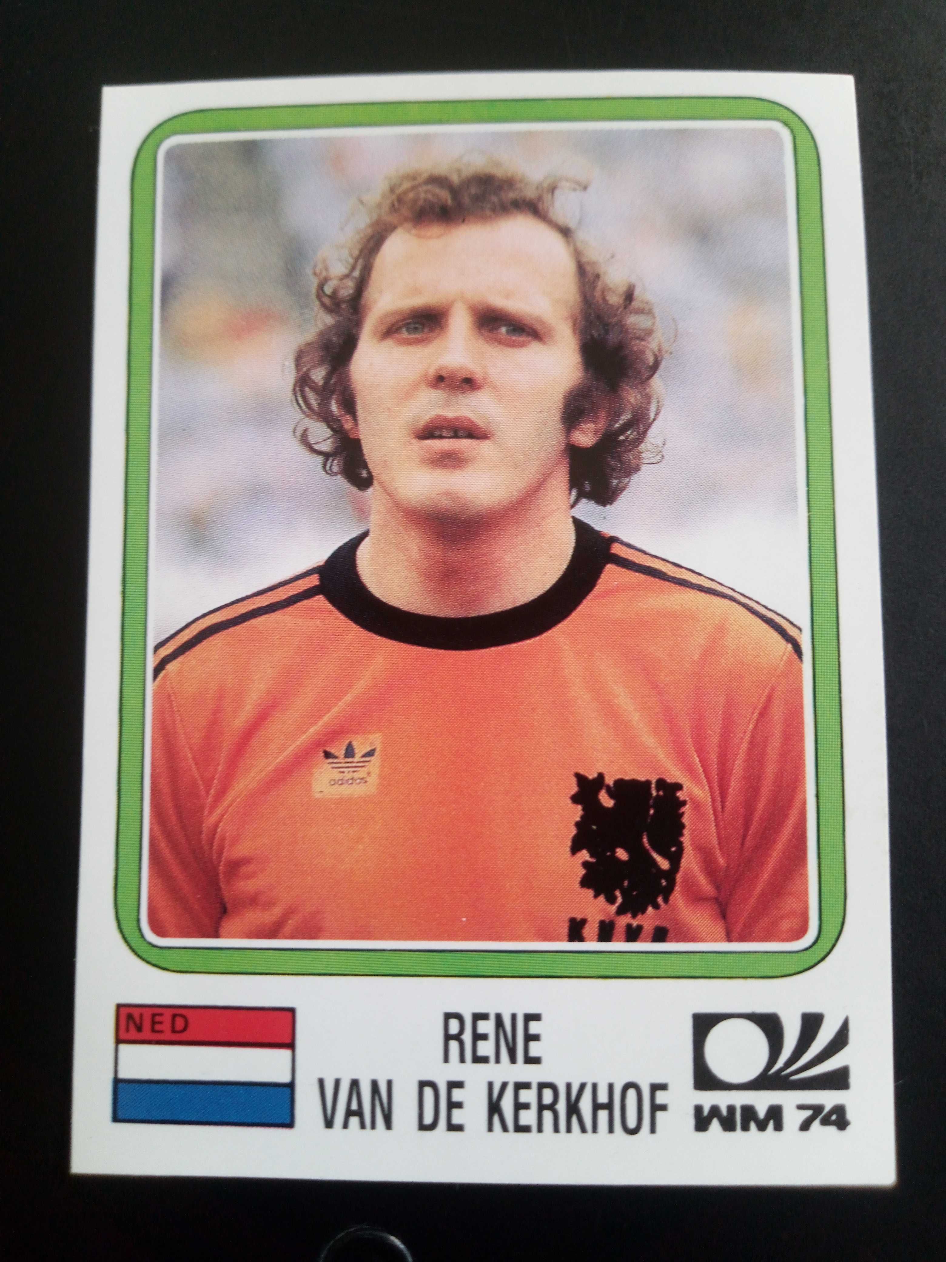 Cromo Panini World Cup Story de Rene Van de Kerkhof no Mundial 74