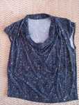 Niebieska Bluzka top marki premium Pretty One dekolt woda