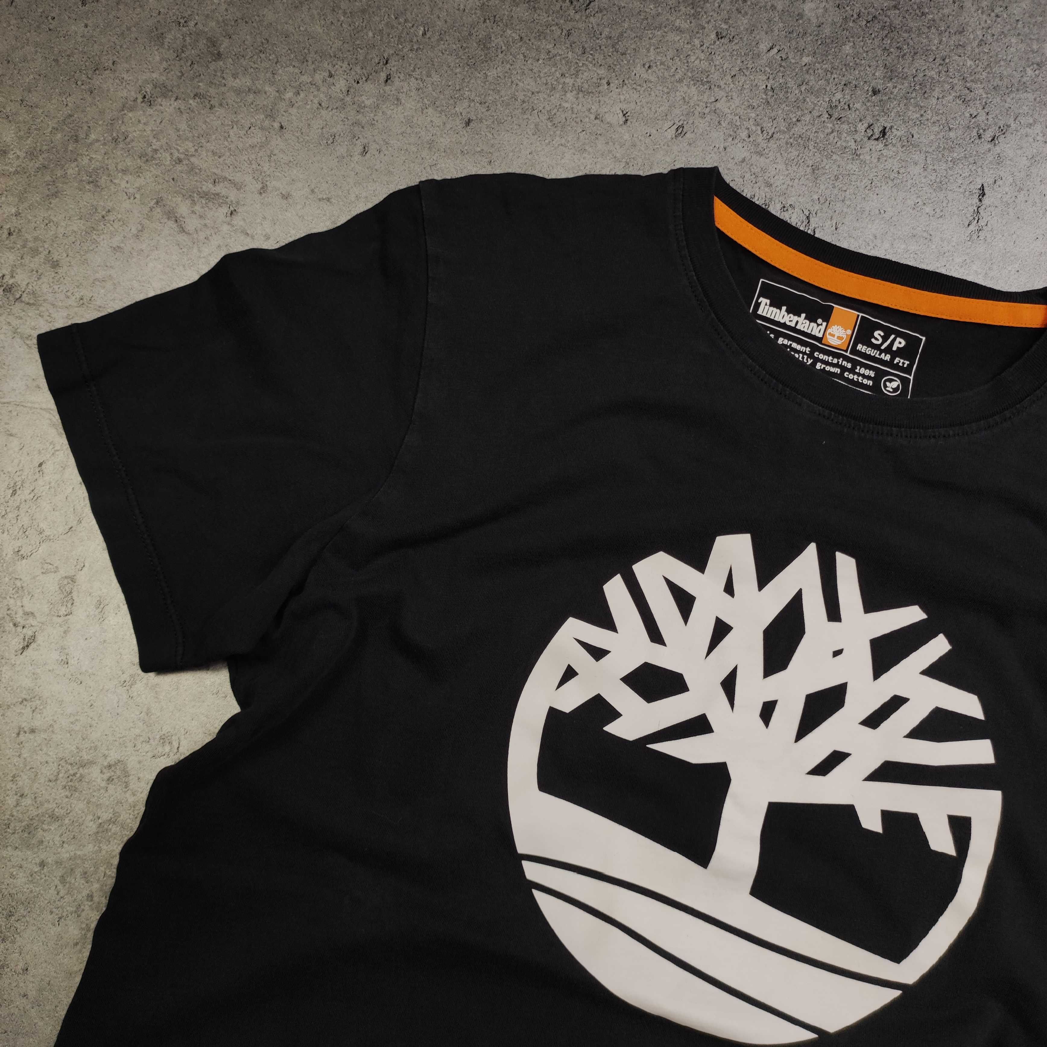MĘSKA Granatowa Koszulka Duże Logo Trekking Góry Timberland Casual