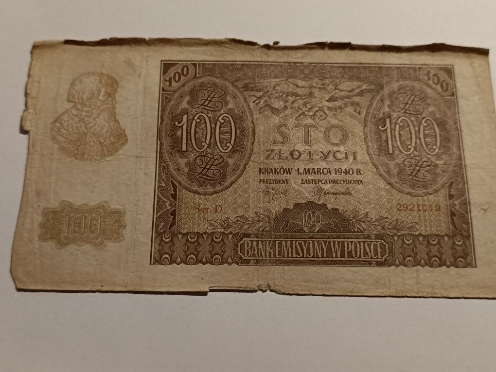 Banknot 100 zł 1940