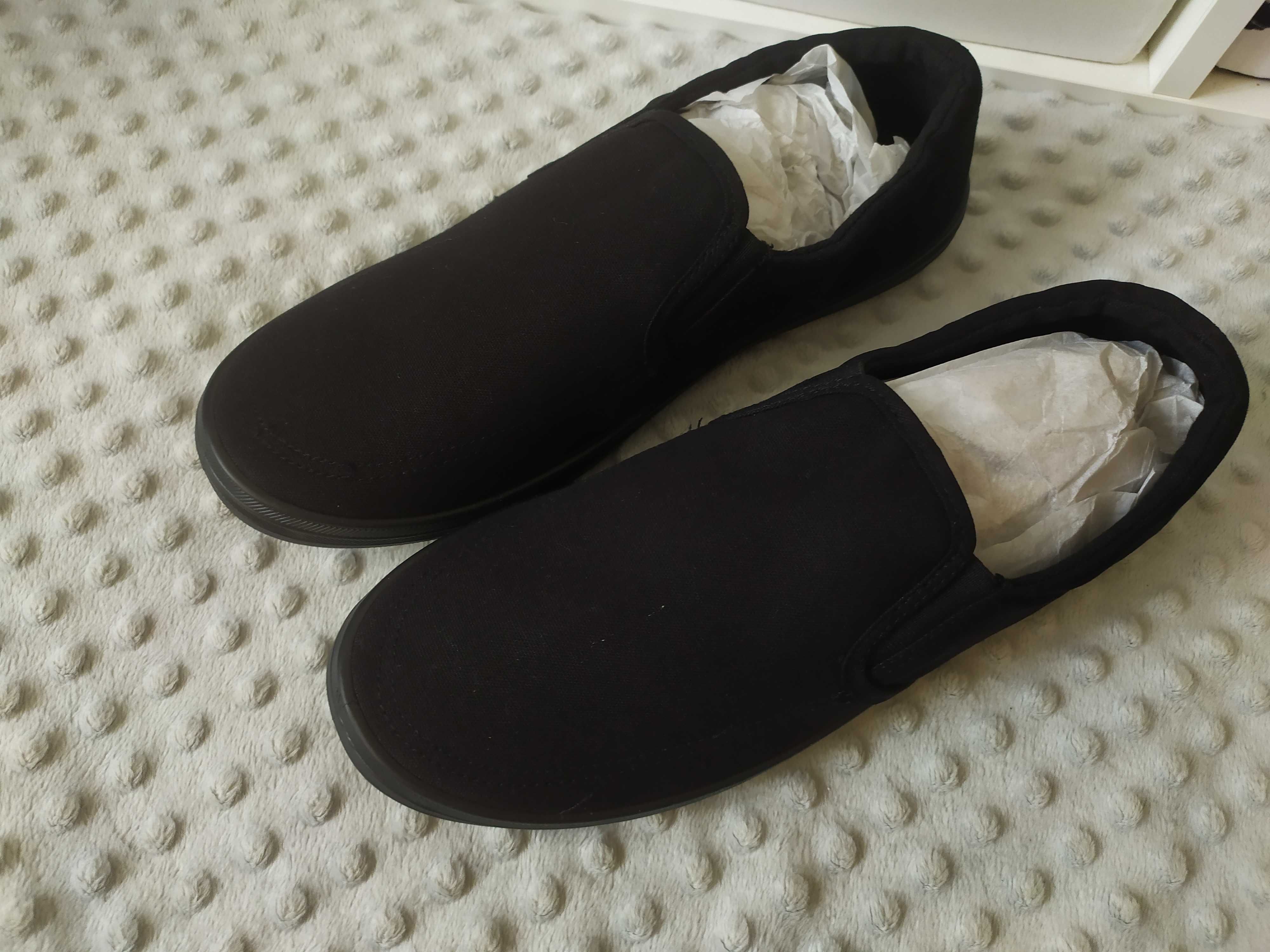 Czarne trampki wsuwane damskie buty aneakersy letnie 40,5 asos