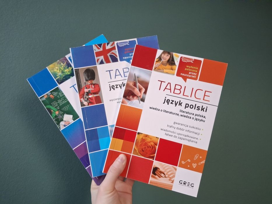 Książki do utrwalania wiedzy (polski, angielski, matematyka + fizyka)
