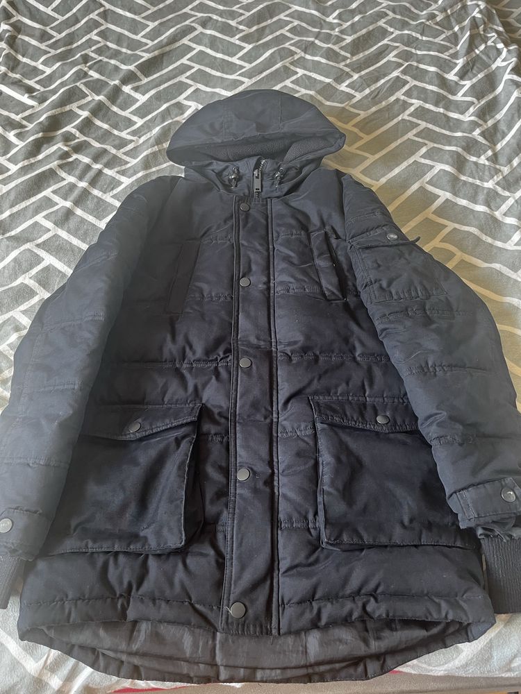 Kurtka zimowa parka r. 146-152 F&F granatowa