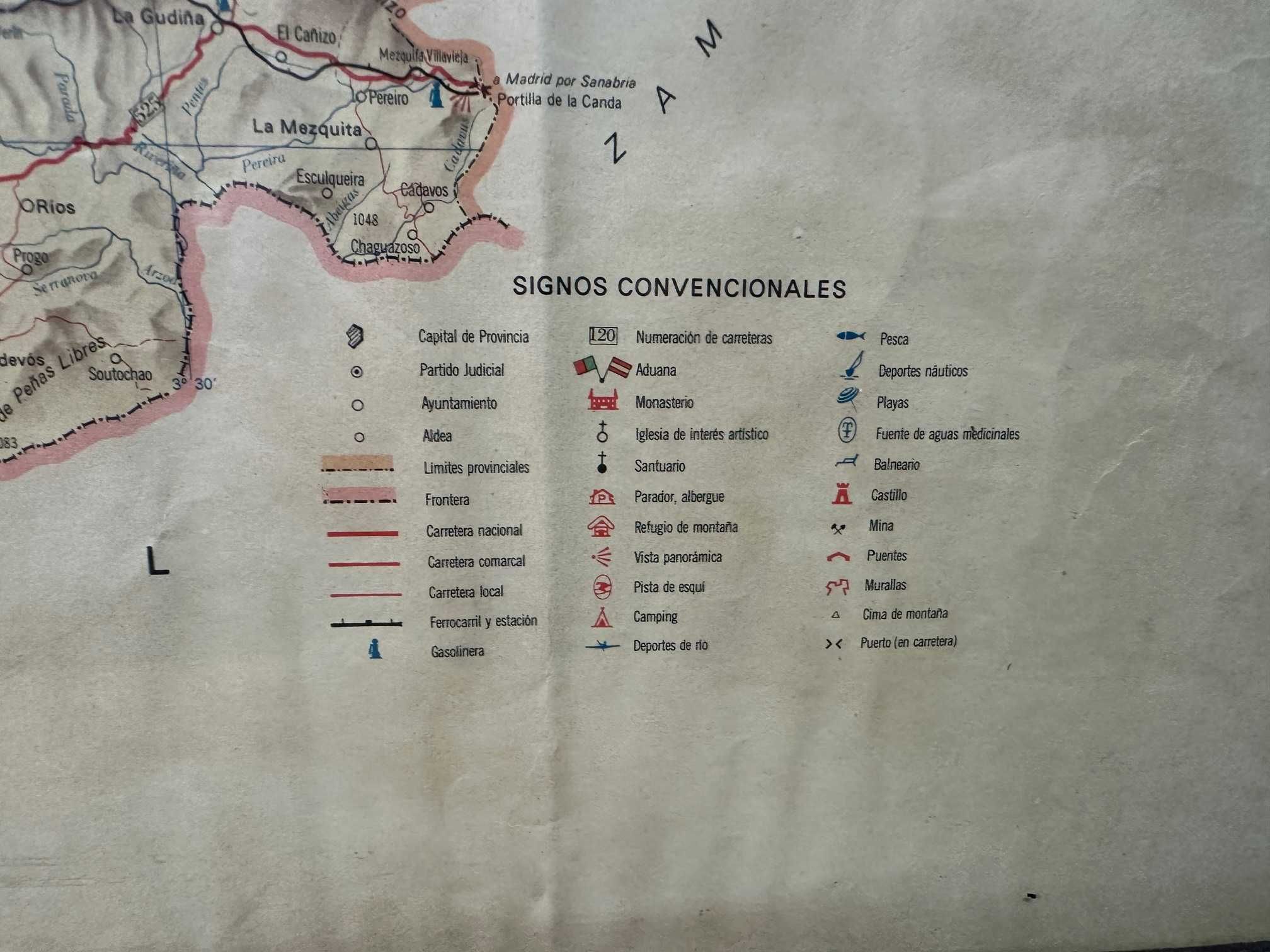Mapa província de Orense - ano 1969