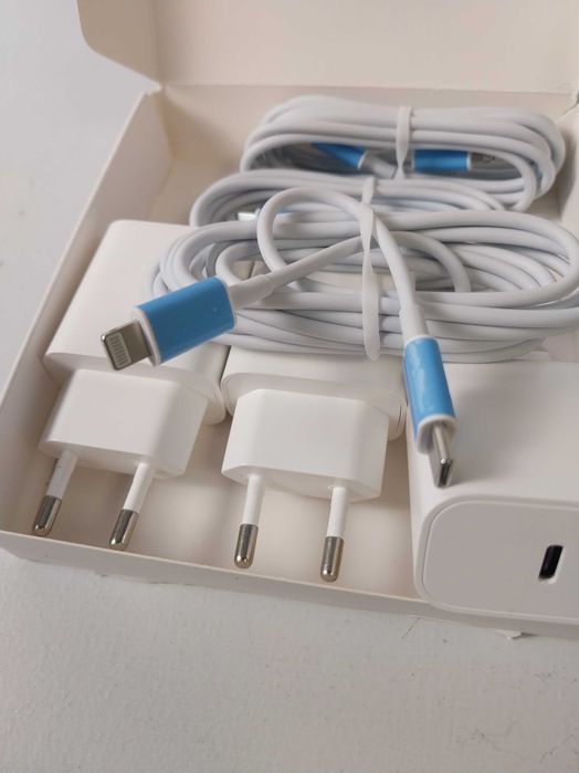 Ładowarka USB C 20W Do Apple iPhone 3 Sztuki + Kable 3x 2m