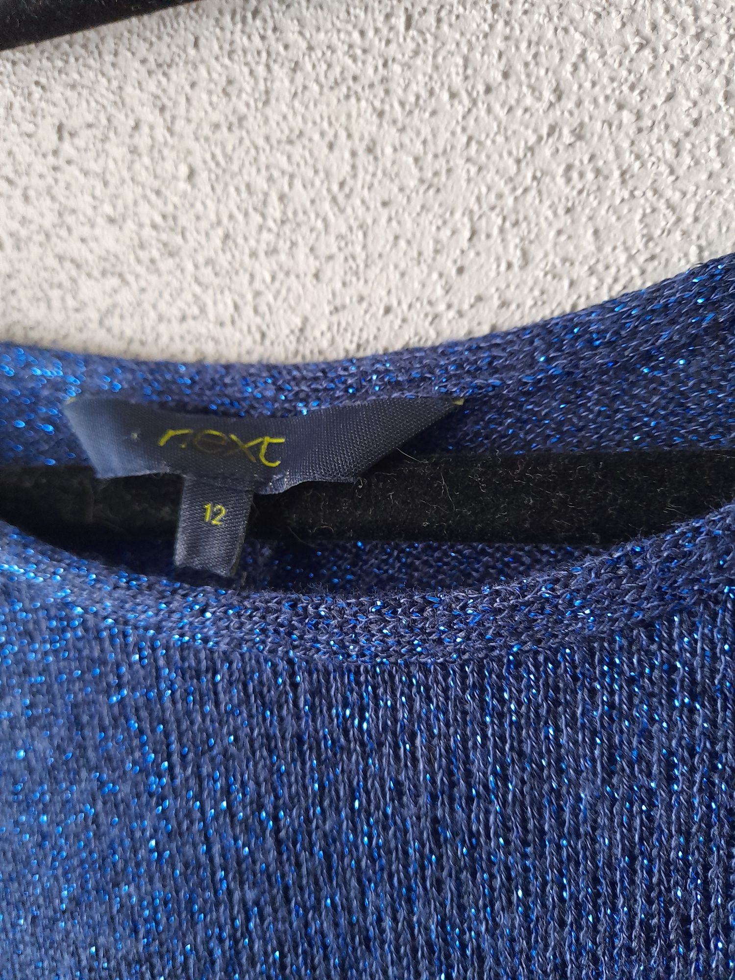 Granat bluzka sweter sweterek błyszczący 40 L 38 M Next elegancki