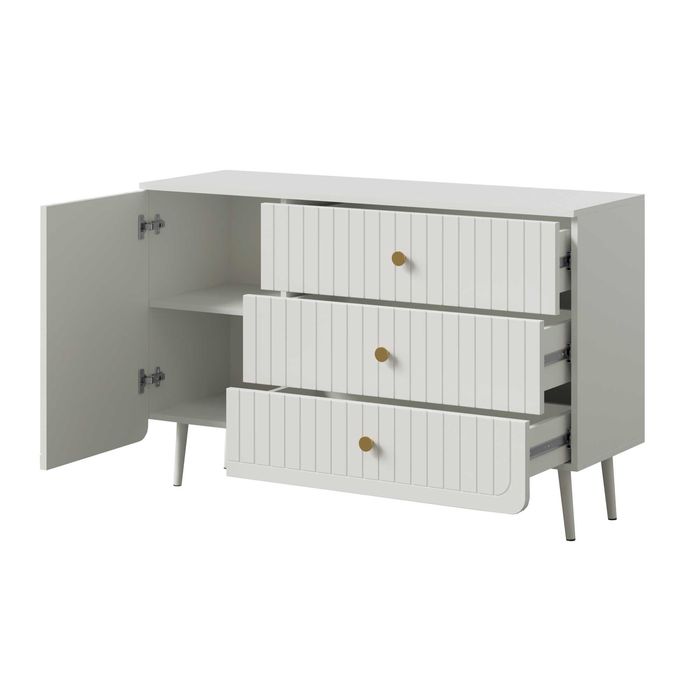 Komoda z szufladami Chloe 120 Biała 2 kolory uchwytów(Darmowa wysyłka)