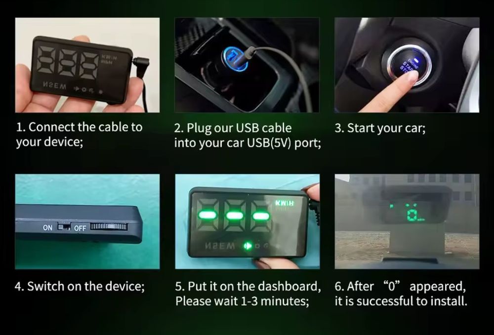 Проекция Бортовой спидометр Зеленый