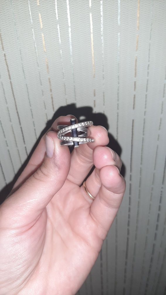 Кольцо,родированое серебро