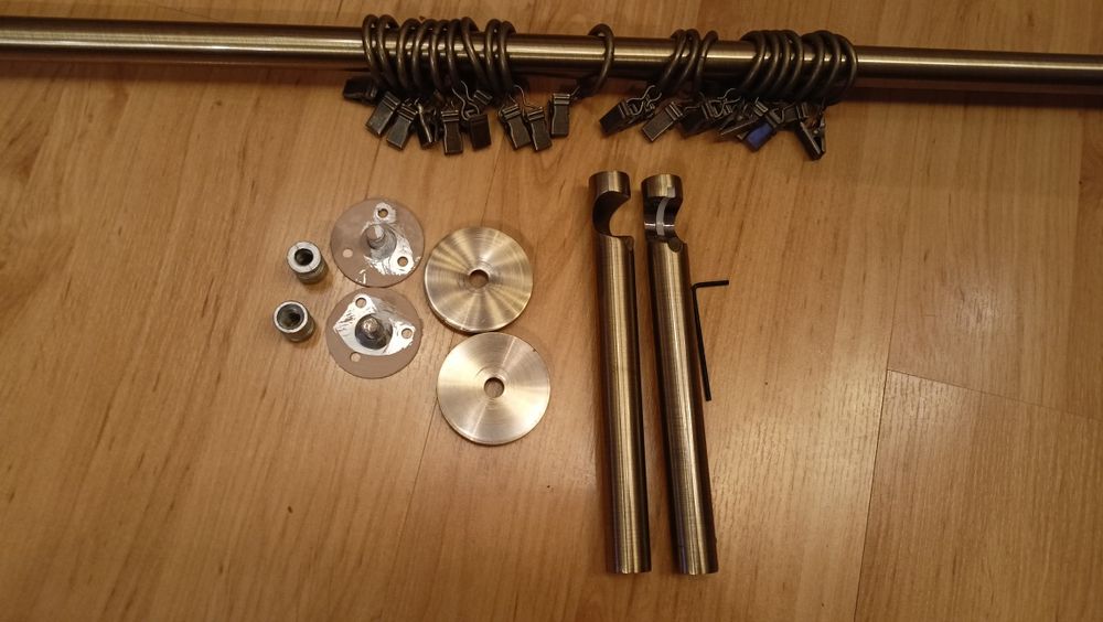 Karnisz pojedynczy 170 cm w kolorze zgaszonego złota