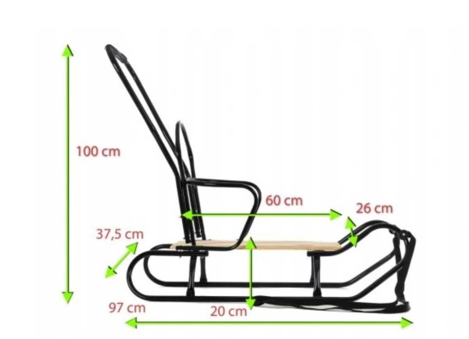 Sanki ze śpiworem, oparciem i pchaczem