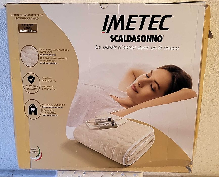 Cobertor Elétrico IMETEC 150x137 cm – Duplo, Seguro e Lavável, Novo