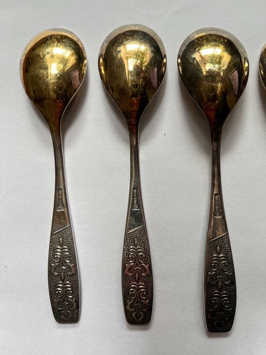 Łyżeczki platerowane do herbaty kawy deserów Komplet 6 szt. MNC ZSRR