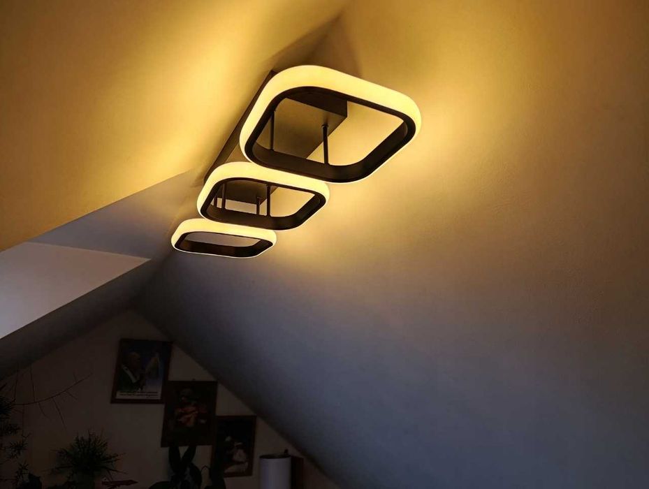 NOWA Lampa Sufitowa Led Czarna Plafon Do Salonu Wisząca Do sypialni