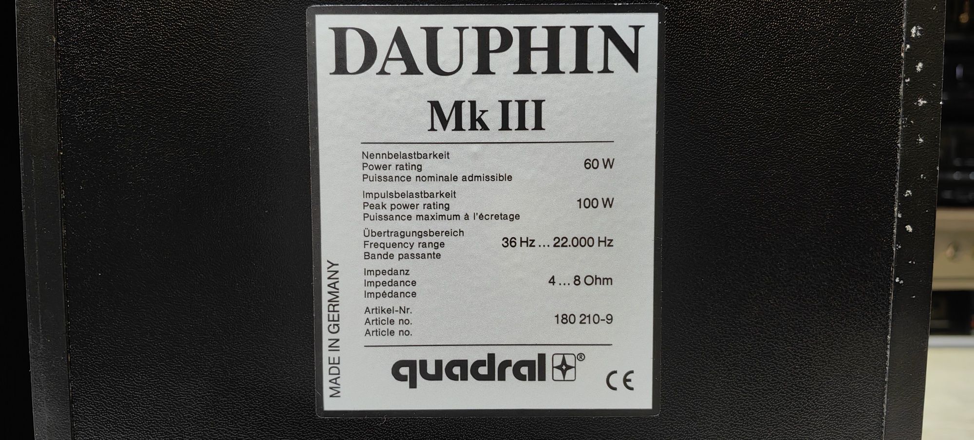 2-х полосна акустика Quadral Dauphin MK III/4Ω