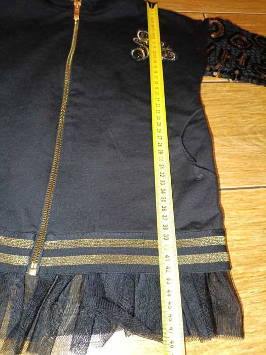 Bluza tunika dziecięca dla dziewczynki  98/104 3-4 lata cekiny falbana