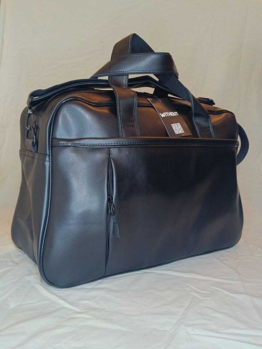 Дорожня сумка шкіряна чоловіча валіза водовідштовхувальна екошкіра