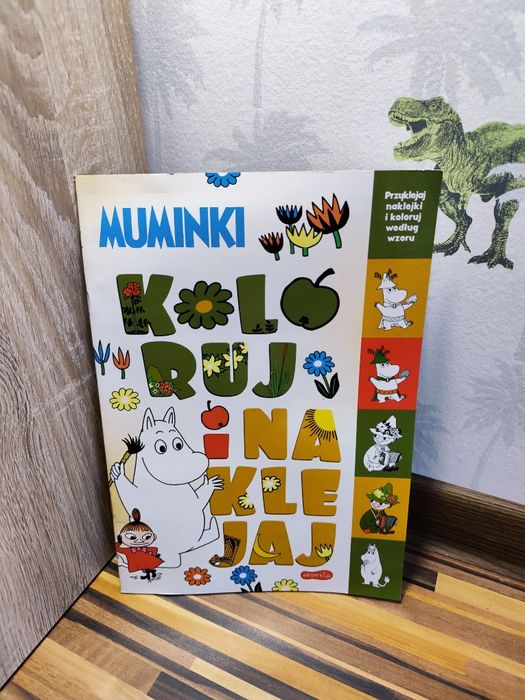 Muminki koloruj i naklejaj kolorowanka z naklejkami