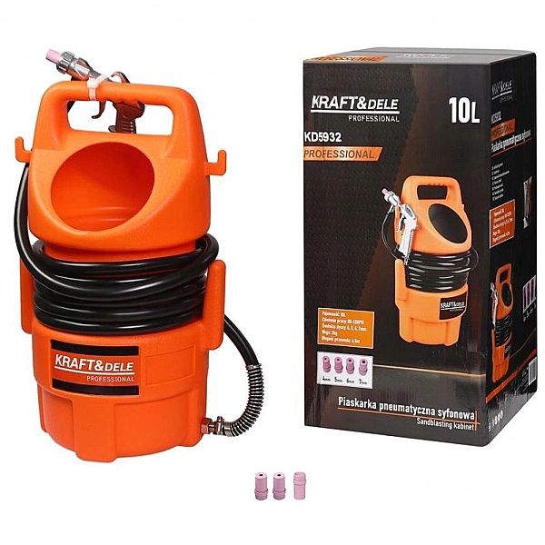 Piaskarka Pneumatyczna Syfonowa 10L Pistolet Do Piaskowania Kraft&Dele