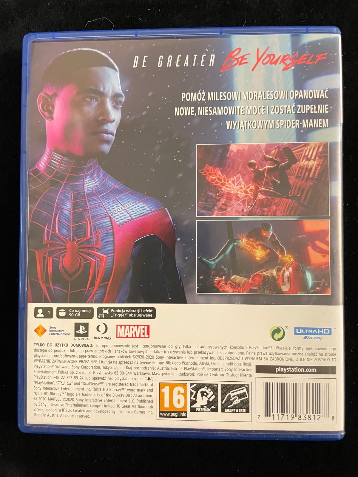Spiderman Miles Morales PL Dubbing komplet po polsku na PS5 BDB stan
