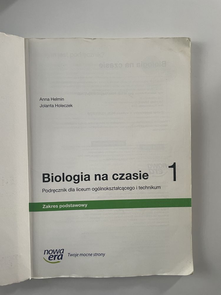 Podrecznik do biologi 1 klasa technikum/liceum