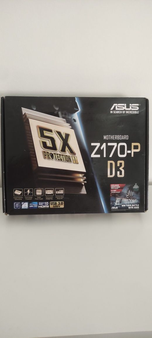 Motherboard ASUS Z170-P D3 ddr3