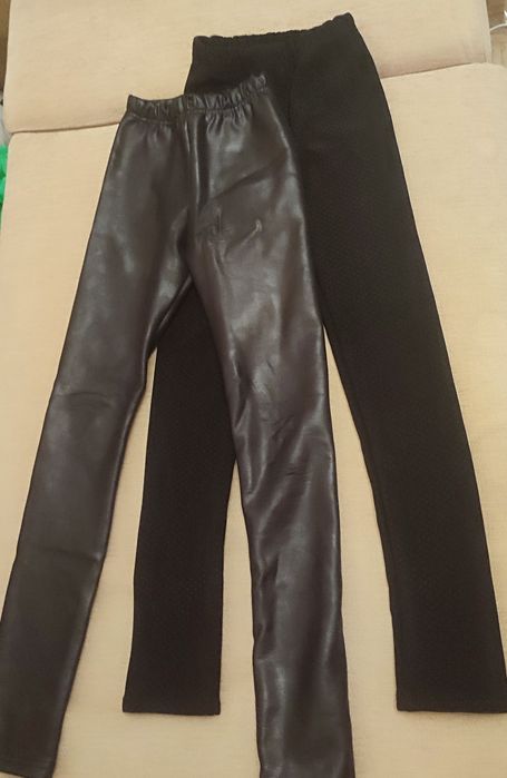 Лосины утепленные на девочку (2 пары), 9-10 лет