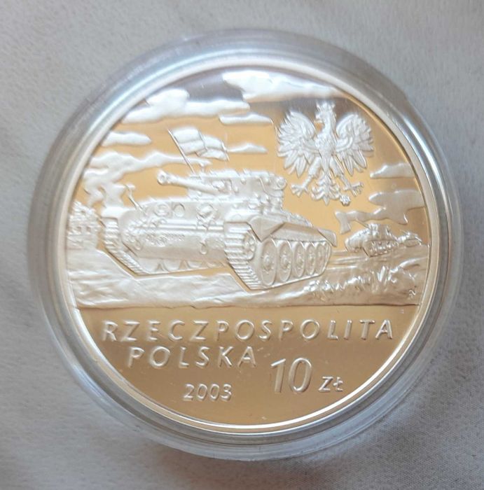 2 srebrne monety 10 zł: gen. St. Maczek i gen. St. Sosabowski