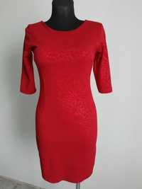 Sukienka czerwona dopasowana XS/S