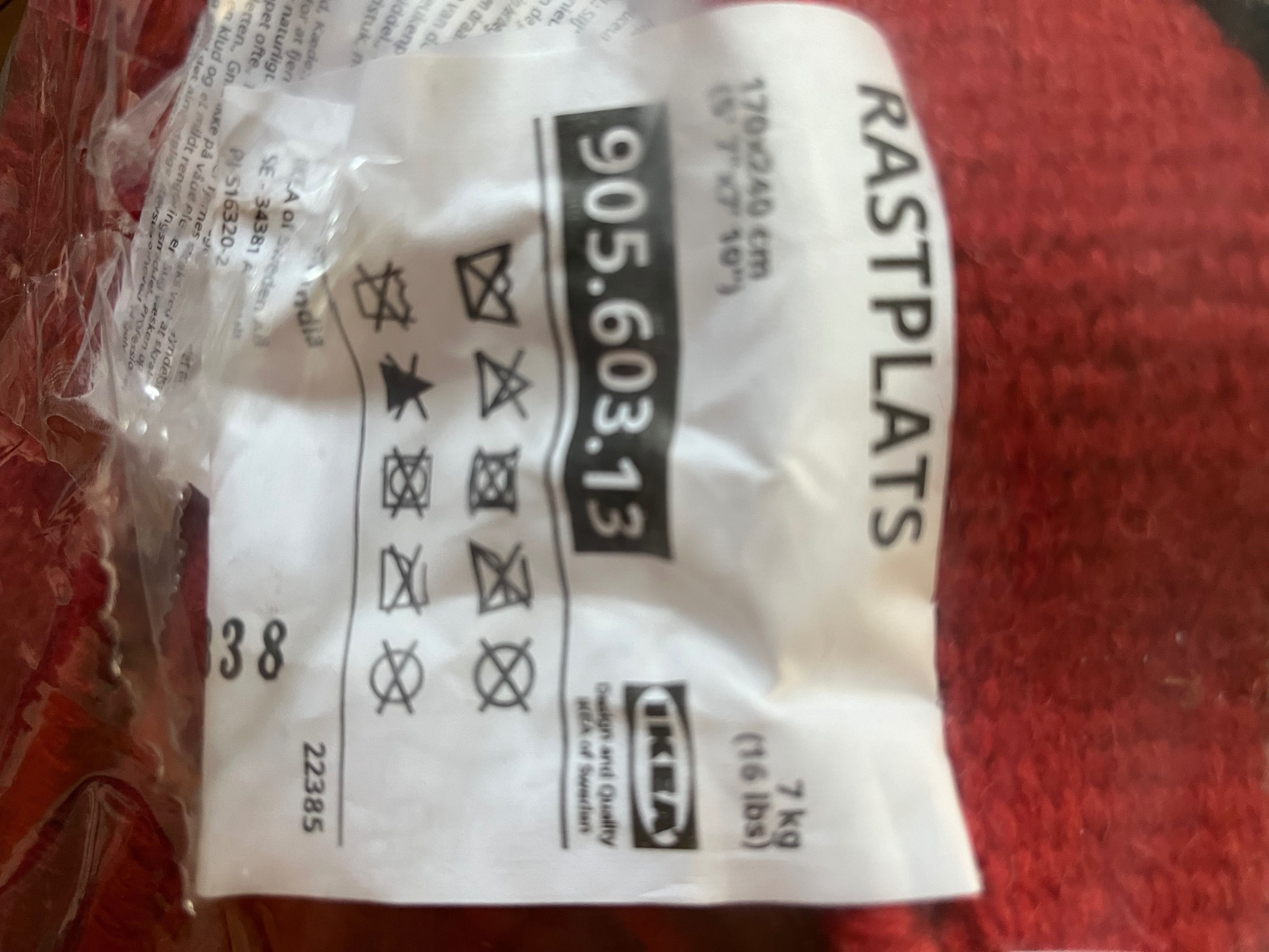 Ikea RASTPLATS
Dywan splot płaski wyk. ręcznie beżowy/czarny, 170x240