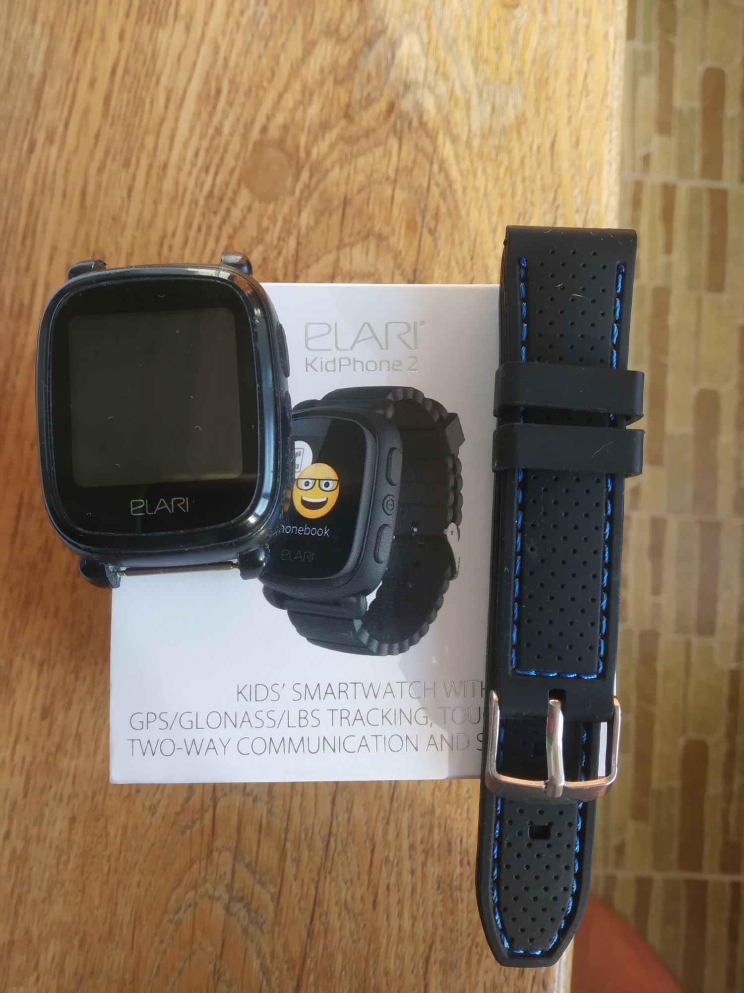 Дитячий смарт годинник з GPS трекером Elari KidPhone 2 (Black) KP-2B