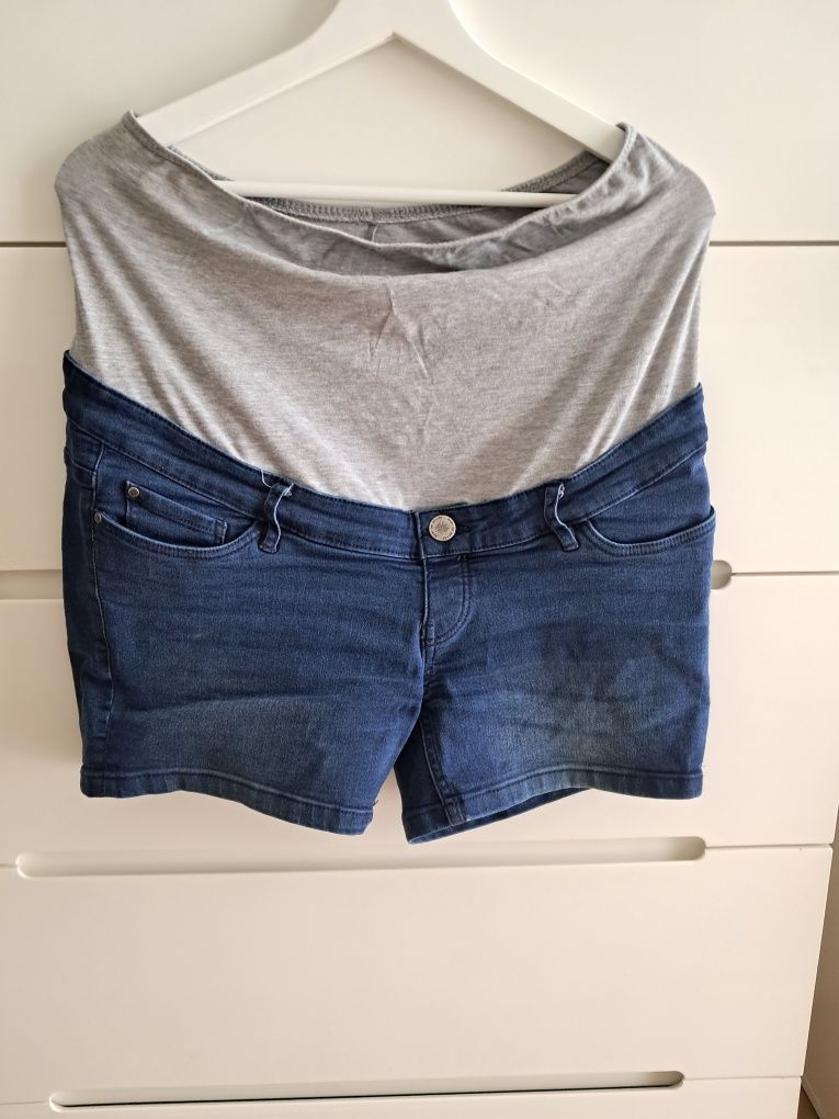 Szorty ciążowe z panelem/denim/jeans/ L/40/esmara