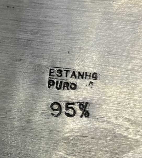 Terrina com respetiva bandeja 95% Puro Estanho