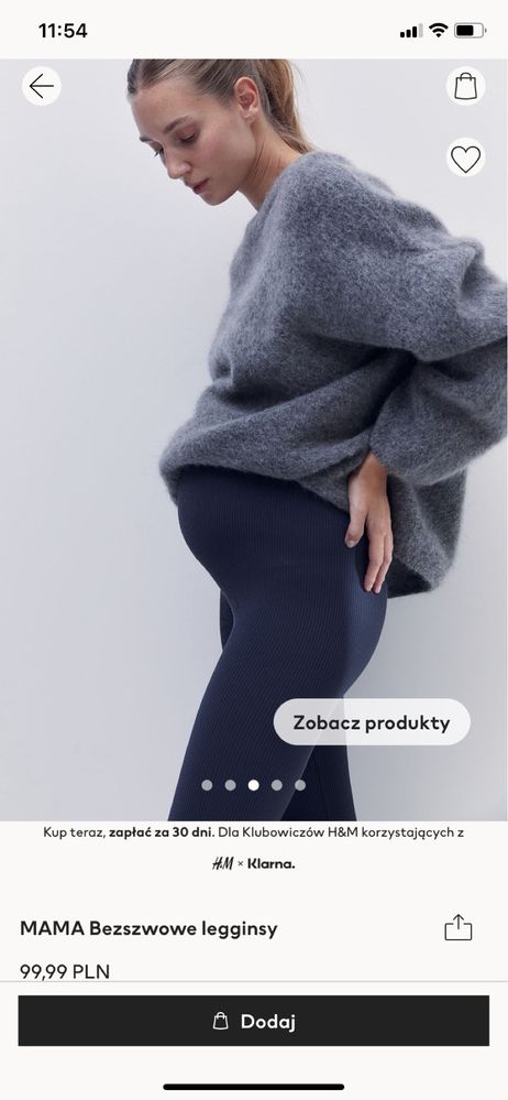 Legginsy prążkowane mama h&m ciążowe S