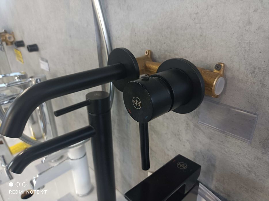 Bateria KFA MOZA umywalkowa podtynkowa czarna