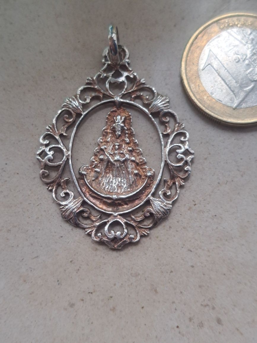 Pendente/ Medalha antiga em prata