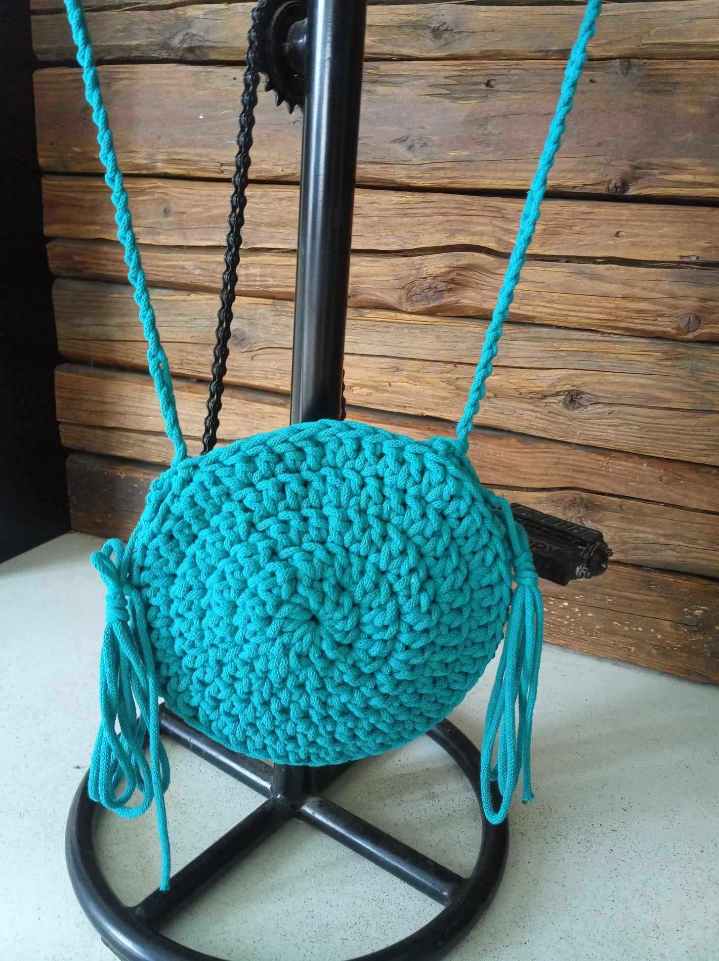 Torba, torebka okrągła bawełniana handmade