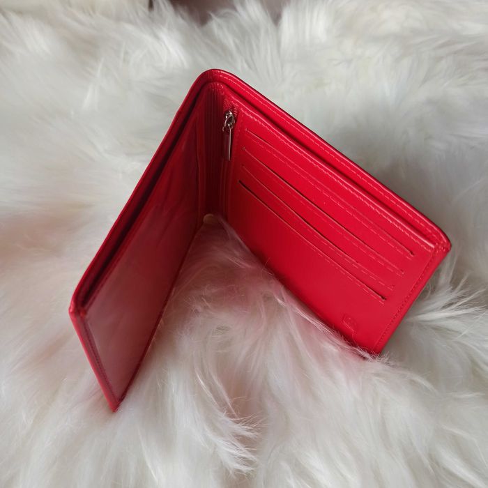 Cienki czerwony portfel etui na karty wizytówki Wilmar