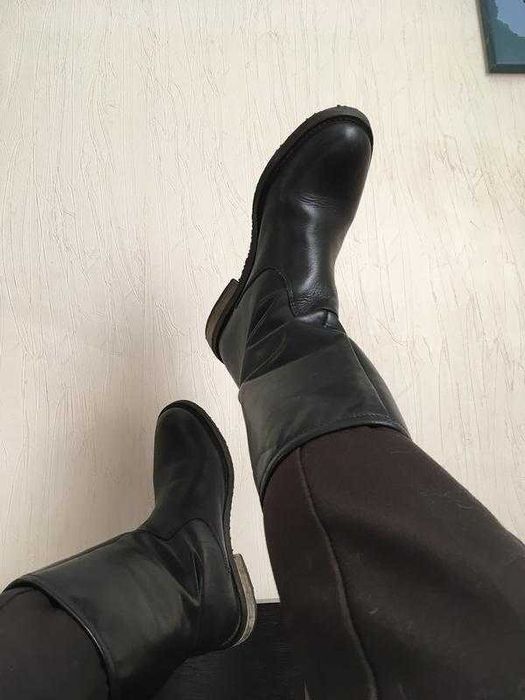 напівчобітки чорні утеплені натуральна шкіра